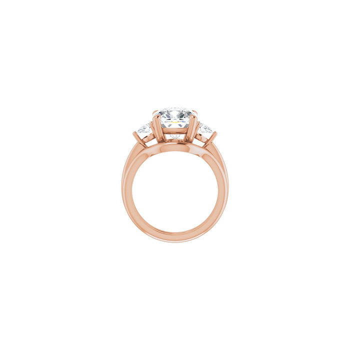 14K Rose Gold 9 x 9 mm Cushion 1/4 CTW Lab-Grown Diamond Semi-Set Engagement Ring