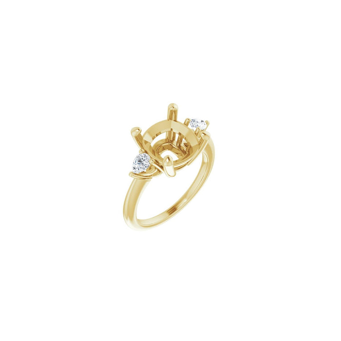 14K Yellow Gold 10 x 10 mm Cushion 1/4 CTW Lab-Grown Diamond Semi-Set Engagement Ring