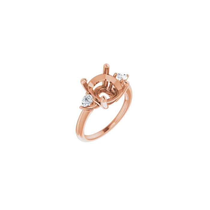 14K Rose Gold 10 x 10 mm Cushion 1/4 CTW Lab-Grown Diamond Semi-Set Engagement Ring