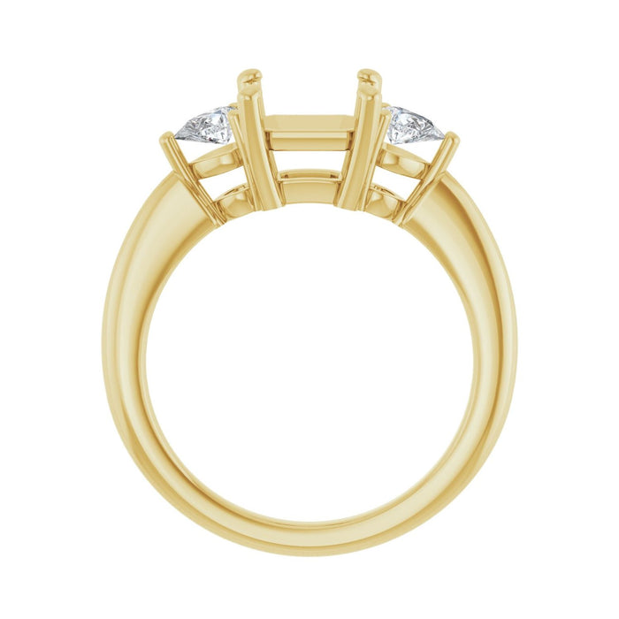 14K Yellow Gold 7 x 7 mm Asscher 1/4 CTW Lab-Grown Diamond Semi-Set Engagement Ring