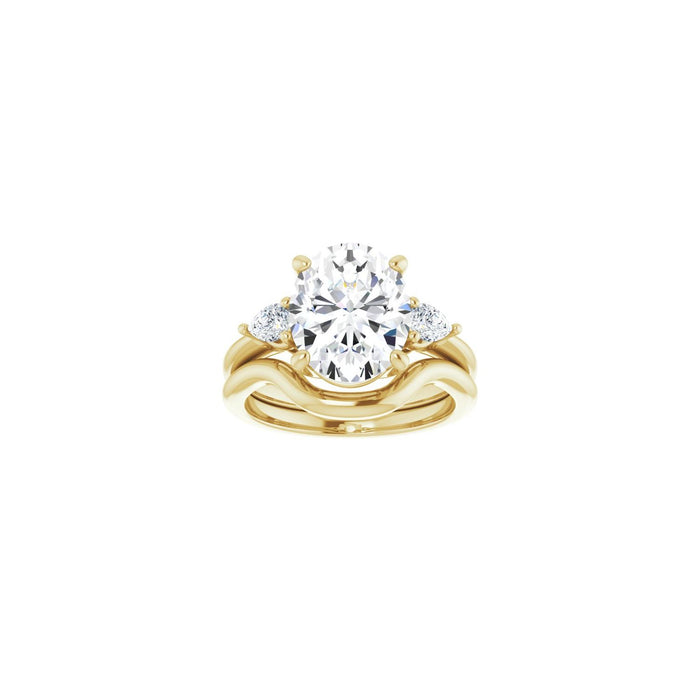 14K Yellow Gold 11 x 9 mm Oval 1/4 CTW Lab-Grown Diamond Semi-Set Engagement Ring