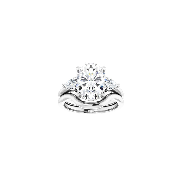 Platinum 11 x 9 mm Oval 1/4 CTW Lab-Grown Diamond Semi-Set Engagement Ring