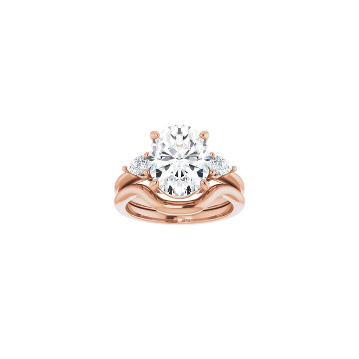 14K Rose Gold 11 x 9 mm Oval 1/4 CTW Lab-Grown Diamond Semi-Set Engagement Ring