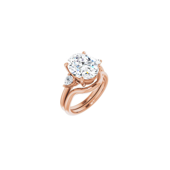14K Rose Gold 12 x 10 mm Oval 1/4 CTW Lab-Grown Diamond Semi-Set Engagement Ring