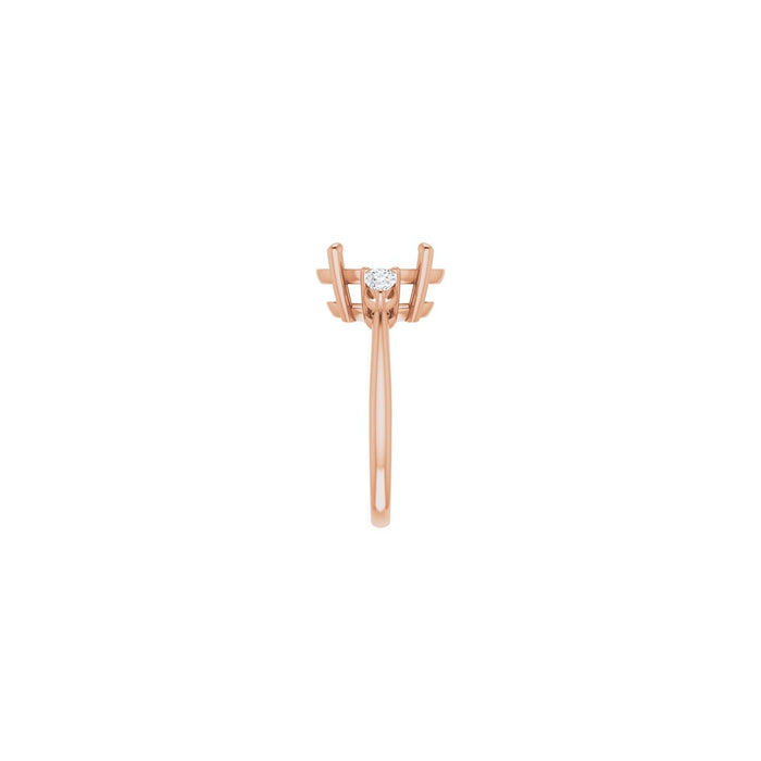 14K Rose Gold 12 x 10 mm Oval 1/4 CTW Lab-Grown Diamond Semi-Set Engagement Ring