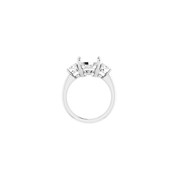 14K White Gold 12 x 10 mm Oval 1/4 CTW Lab-Grown Diamond Semi-Set Engagement Ring
