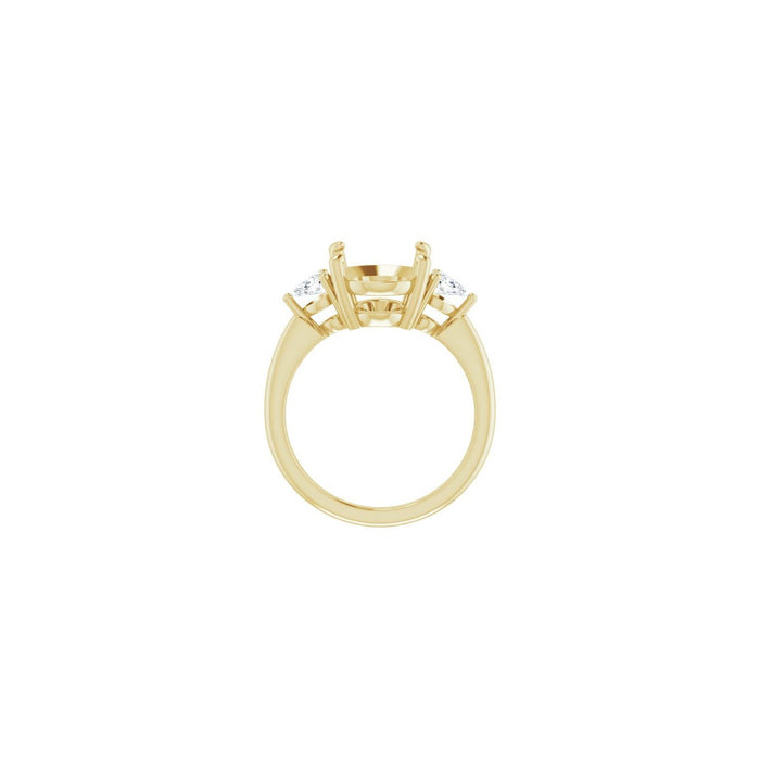 14K Yellow Gold 12 x 10 mm Oval 1/4 CTW Lab-Grown Diamond Semi-Set Engagement Ring