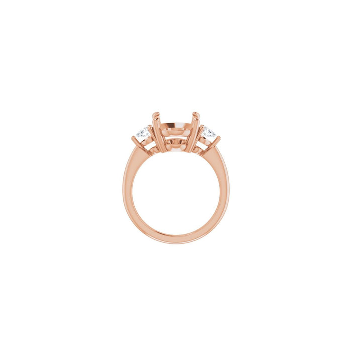 14K Rose Gold 12 x 10 mm Oval 1/4 CTW Lab-Grown Diamond Semi-Set Engagement Ring