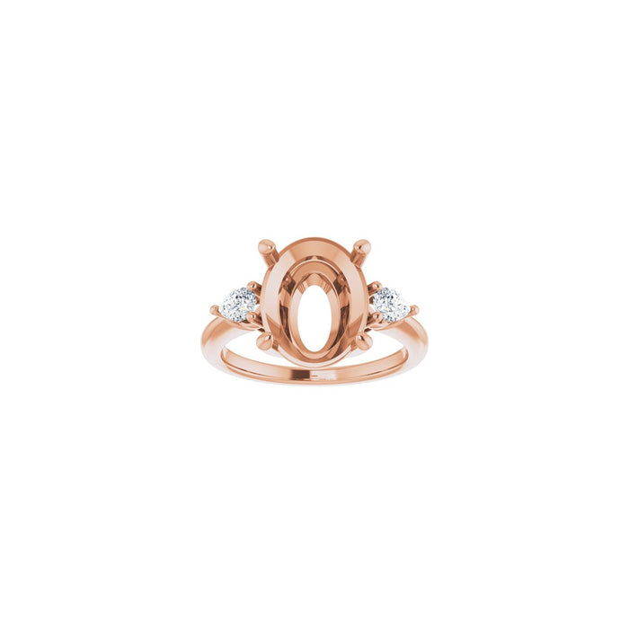 14K Rose Gold 12 x 10 mm Oval 1/4 CTW Lab-Grown Diamond Semi-Set Engagement Ring