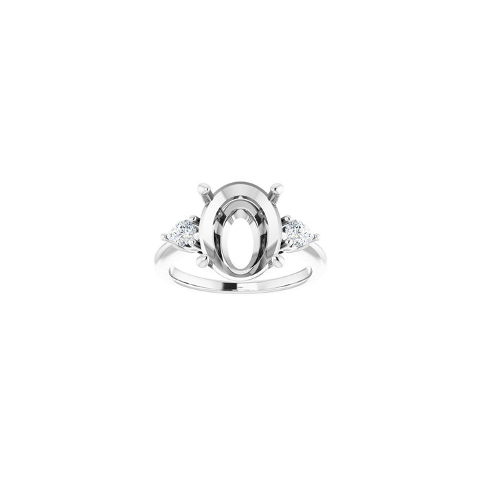 Platinum 12 x 10 mm Oval 1/4 CTW Lab-Grown Diamond Semi-Set Engagement Ring