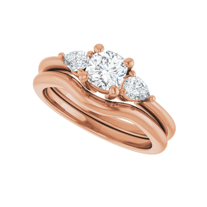 14K Rose Gold 5 x 5 mm Cushion 1/4 CTW Lab-Grown Diamond Semi-Set Engagement Ring