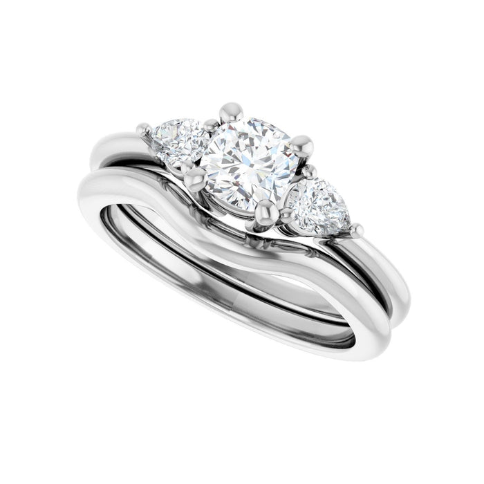 Platinum 5 x 5 mm Cushion 1/4 CTW Lab-Grown Diamond Semi-Set Engagement Ring