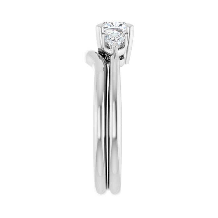 14K White Gold 5 x 5 mm Cushion 1/4 CTW Lab-Grown Diamond Semi-Set Engagement Ring
