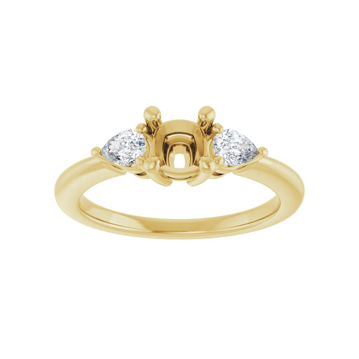 14K Yellow Gold 5 x 5 mm Cushion 1/4 CTW Lab-Grown Diamond Semi-Set Engagement Ring