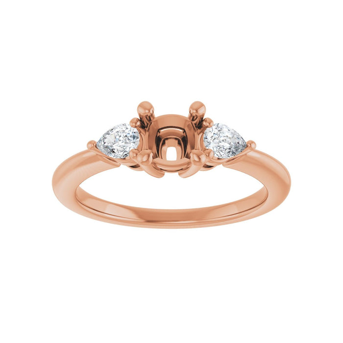 14K Rose Gold 5 x 5 mm Cushion 1/4 CTW Lab-Grown Diamond Semi-Set Engagement Ring