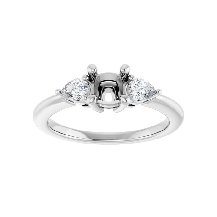Platinum 5 x 5 mm Cushion 1/4 CTW Lab-Grown Diamond Semi-Set Engagement Ring