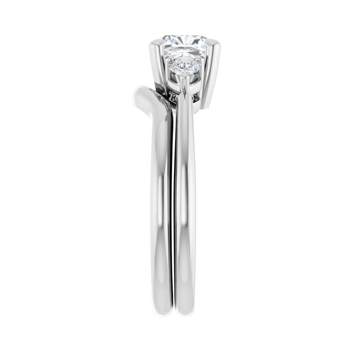 14K White Gold 6 x 6 mm Cushion 1/4 CTW Lab-Grown Diamond Semi-Set Engagement Ring