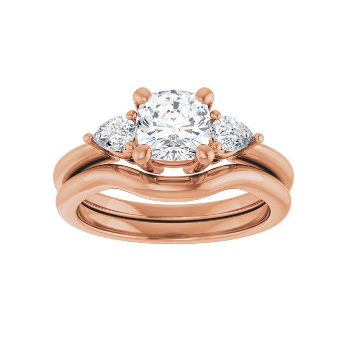 14K Rose Gold 6 x 6 mm Cushion 1/4 CTW Lab-Grown Diamond Semi-Set Engagement Ring