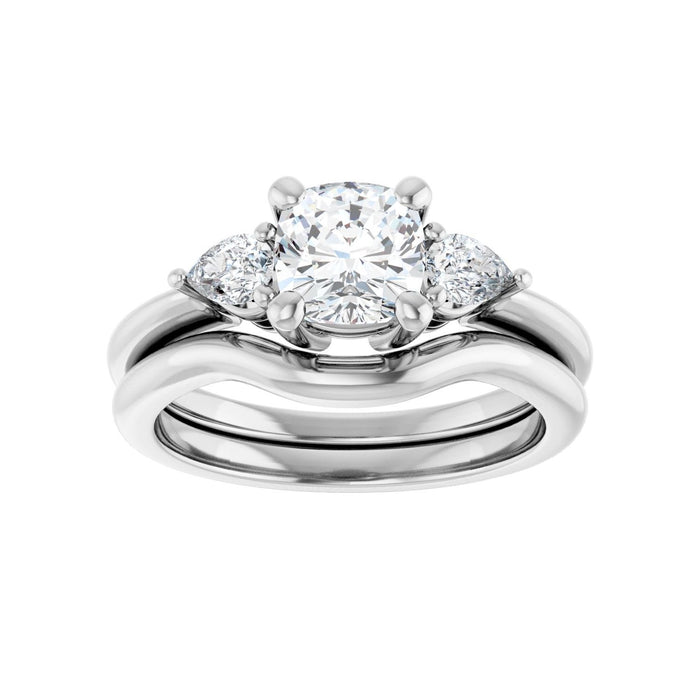 14K White Gold 6 x 6 mm Cushion 1/4 CTW Lab-Grown Diamond Semi-Set Engagement Ring