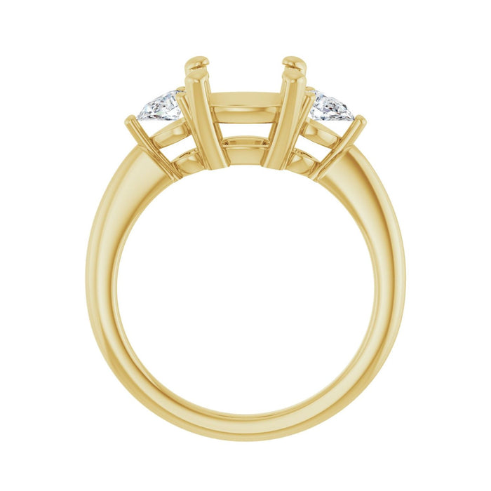 14K Yellow Gold 8 x 8 mm Cushion 1/4 CTW Lab-Grown Diamond Semi-Set Engagement Ring