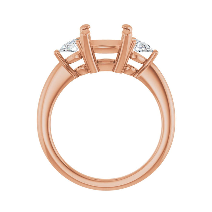 14K Rose Gold 8 x 8 mm Cushion 1/4 CTW Lab-Grown Diamond Semi-Set Engagement Ring