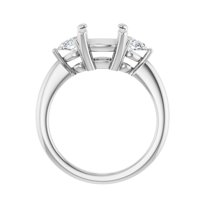 Platinum 8 x 8 mm Cushion 1/4 CTW Lab-Grown Diamond Semi-Set Engagement Ring