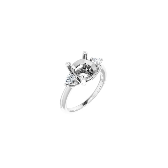 14K White Gold 9 x 9 mm Cushion 1/4 CTW Lab-Grown Diamond Semi-Set Engagement Ring