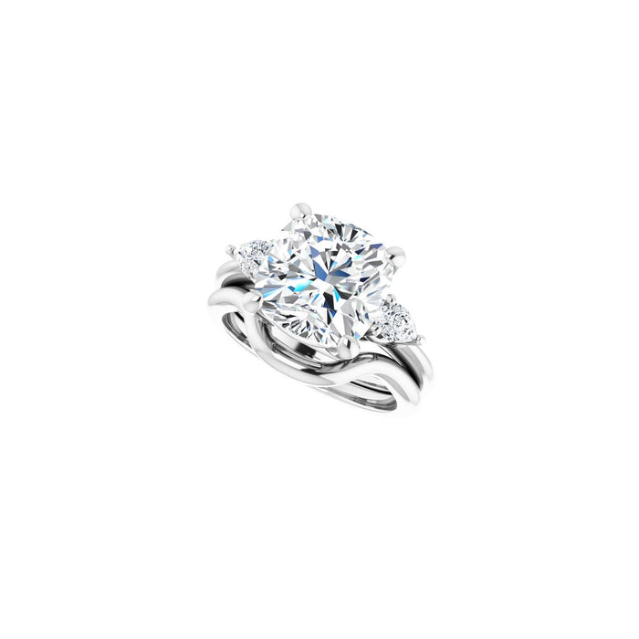 Platinum 10 x 10 mm Cushion 1/4 CTW Lab-Grown Diamond Semi-Set Engagement Ring