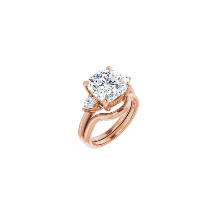 14K Rose Gold 10 x 10 mm Cushion 1/4 CTW Lab-Grown Diamond Semi-Set Engagement Ring