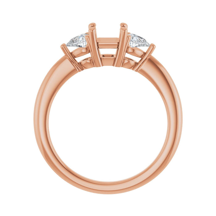 14K Rose Gold 5 x 5 mm Asscher 1/4 CTW Lab-Grown Diamond Semi-Set Engagement Ring
