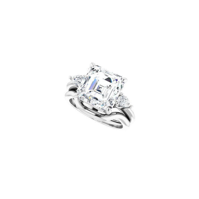 14K White Gold 10 x 10 mm Asscher 1/4 CTW Lab-Grown Diamond Semi-Set Engagement Ring