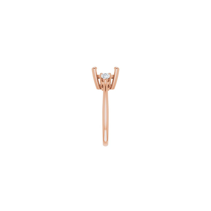 14K Rose Gold 9 x 9 mm Cushion 1/4 CTW Lab-Grown Diamond Semi-Set Engagement Ring