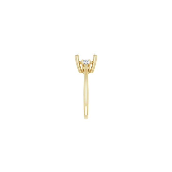 14K Yellow Gold 9 x 9 mm Cushion 1/4 CTW Lab-Grown Diamond Semi-Set Engagement Ring