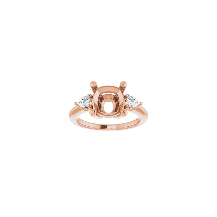 14K Rose Gold 9 x 9 mm Cushion 1/4 CTW Lab-Grown Diamond Semi-Set Engagement Ring