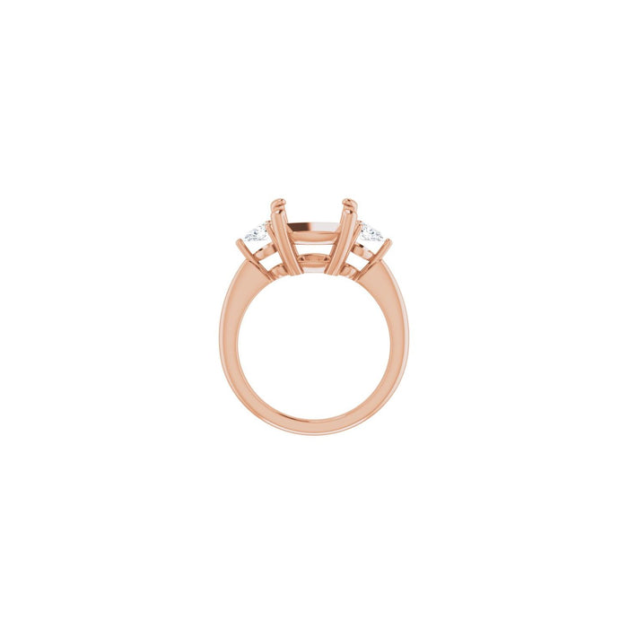 14K Rose Gold 10 x 10 mm Cushion 1/4 CTW Lab-Grown Diamond Semi-Set Engagement Ring