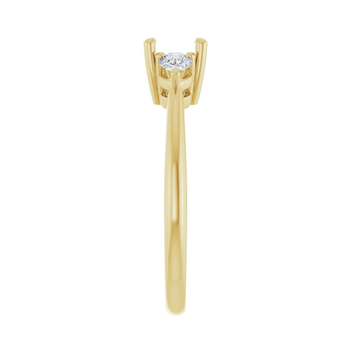 14K Yellow Gold 5 x 5 mm Asscher 1/4 CTW Lab-Grown Diamond Semi-Set Engagement Ring