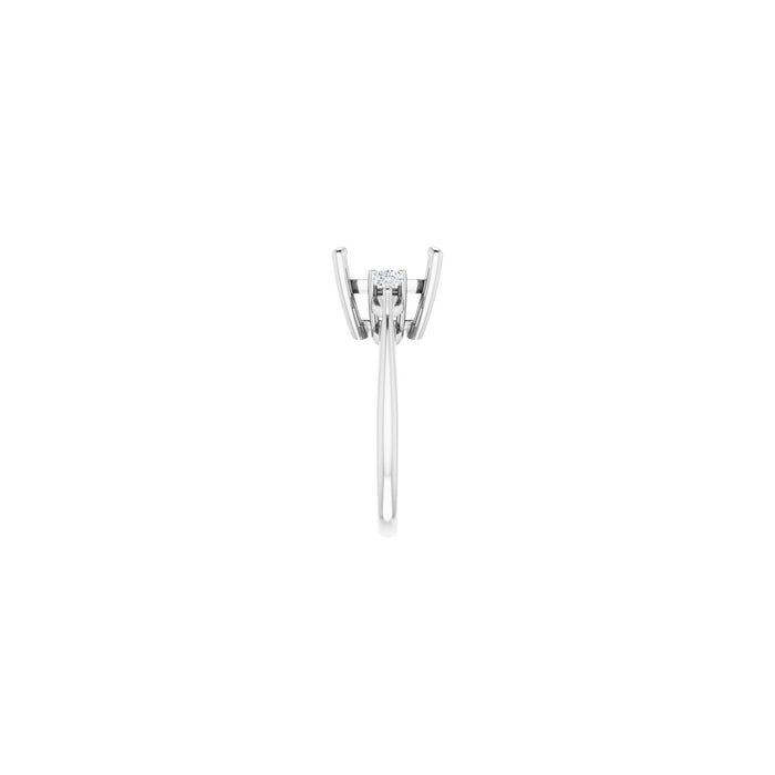 Platinum 10 x 10 mm Asscher 1/4 CTW Lab-Grown Diamond Semi-Set Engagement Ring