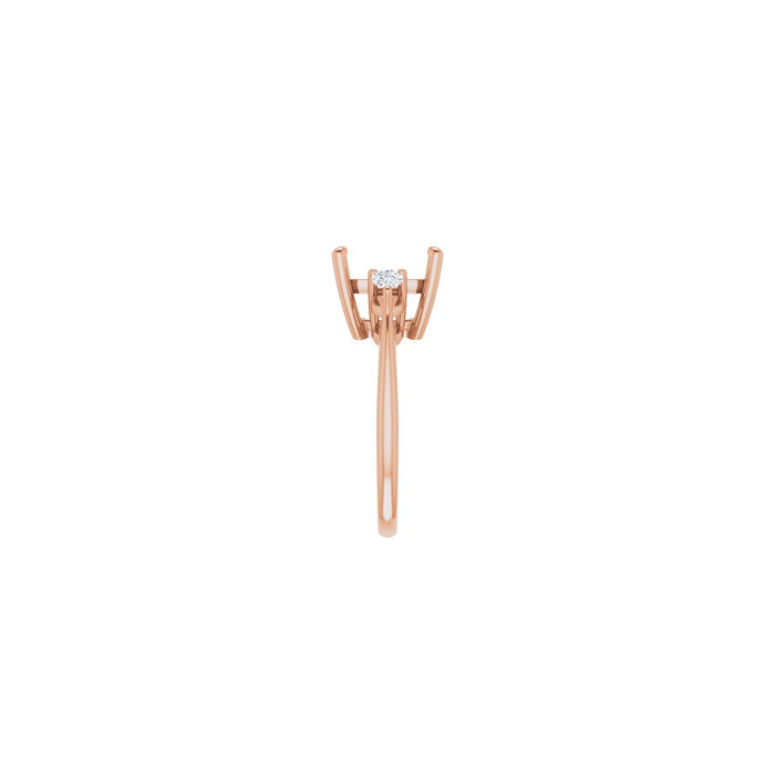 14K Rose Gold 10 x 10 mm Asscher 1/4 CTW Lab-Grown Diamond Semi-Set Engagement Ring