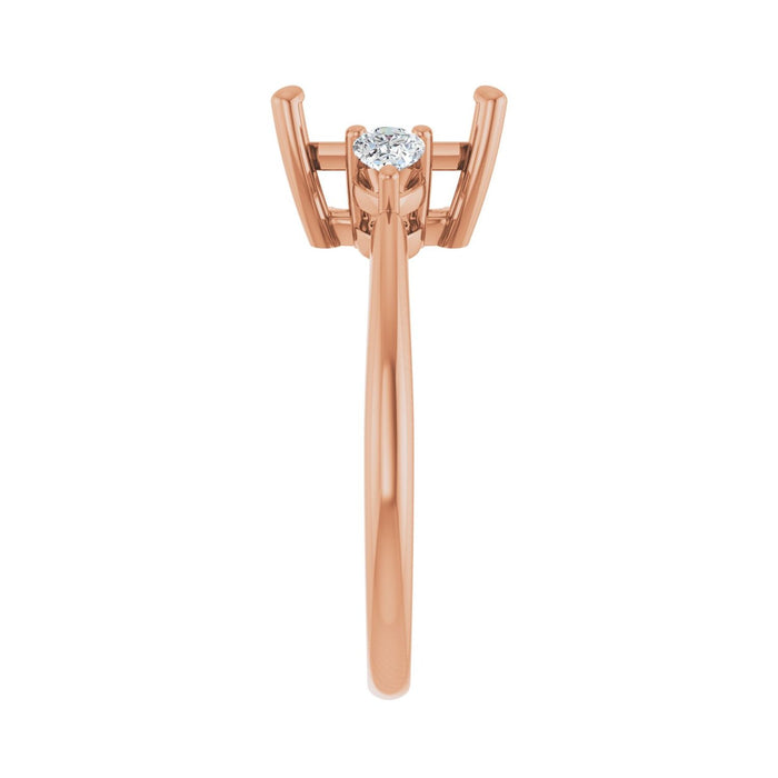 14K Rose Gold 9 x 7 mm Emerald 1/4 CTW Lab-Grown Diamond Semi-Set Engagement Ring