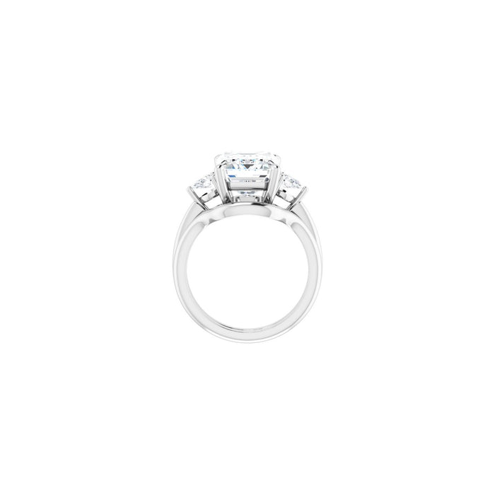 Platinum 11 x 9 mm Emerald 1/4 CTW Lab-Grown Diamond Semi-Set Engagement Ring