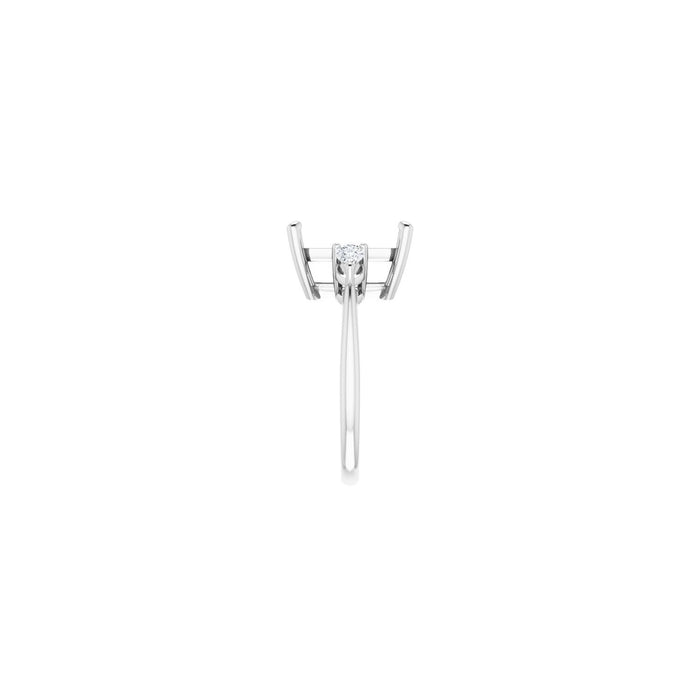 14K White Gold 12 x 10 mm Emerald 1/4 CTW Lab-Grown Diamond Semi-Set Engagement Ring