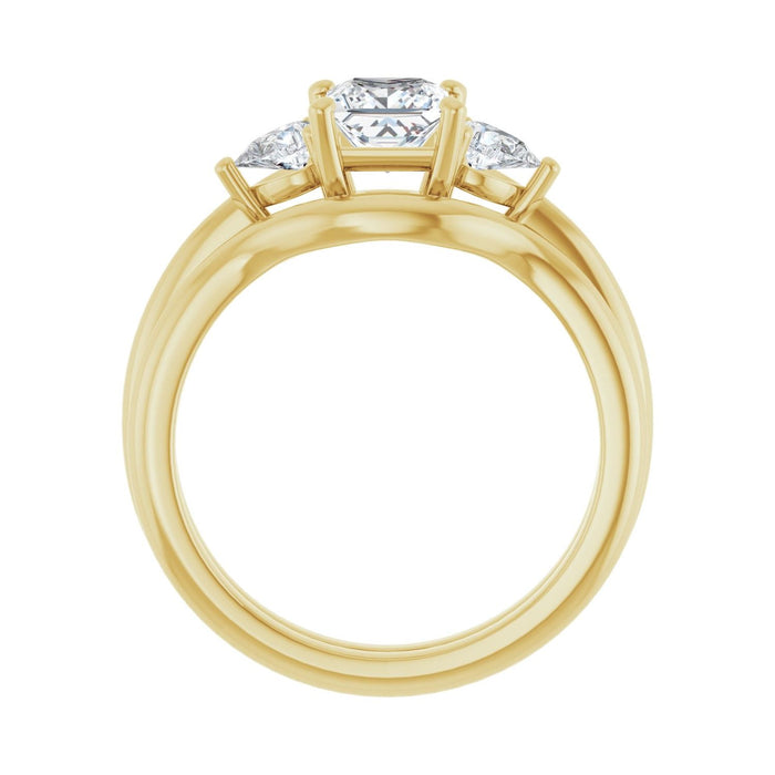 14K Yellow Gold 5 x 5 mm Square 1/4 CTW Lab-Grown Diamond Semi-Set Engagement Ring