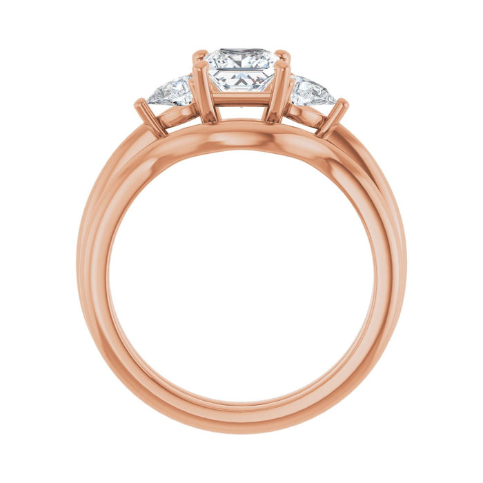 14K Rose Gold 5 x 5 mm Square 1/4 CTW Lab-Grown Diamond Semi-Set Engagement Ring
