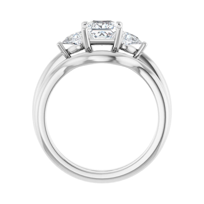 14K White Gold 5 x 5 mm Square 1/4 CTW Lab-Grown Diamond Semi-Set Engagement Ring