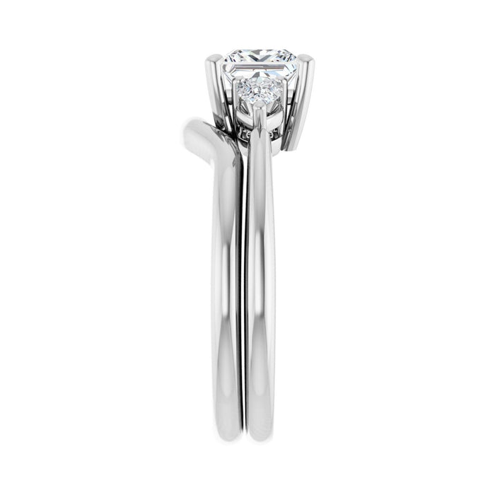 Platinum 5.5 x 5.5 mm Square 1/4 CTW Lab-Grown Diamond Semi-Set Engagement Ring