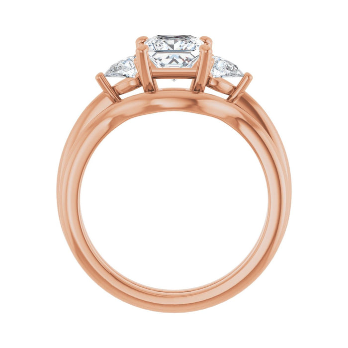 14K Rose Gold 5.5 x 5.5 mm Square 1/4 CTW Lab-Grown Diamond Semi-Set Engagement Ring