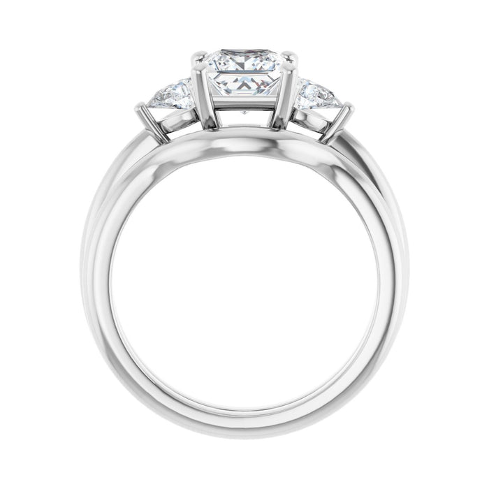 14K White Gold 5.5 x 5.5 mm Square 1/4 CTW Lab-Grown Diamond Semi-Set Engagement Ring