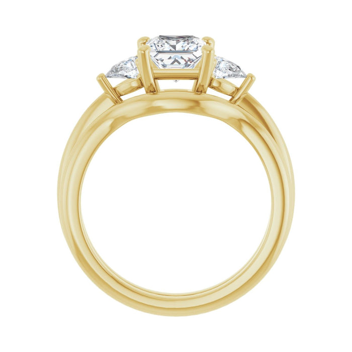 14K Yellow Gold 5.5 x 5.5 mm Square 1/4 CTW Lab-Grown Diamond Semi-Set Engagement Ring