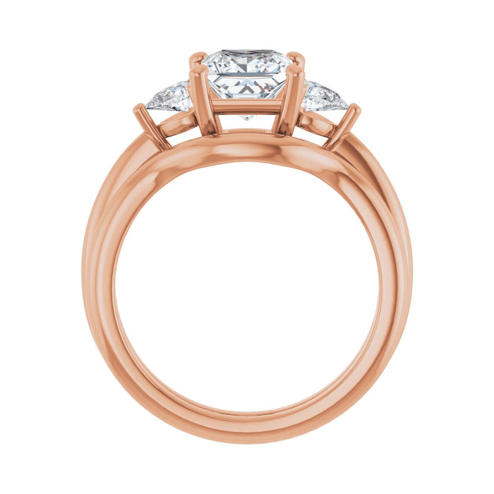 14K Rose Gold 6 x 6 mm Square 1/4 CTW Lab-Grown Diamond Semi-Set Engagement Ring
