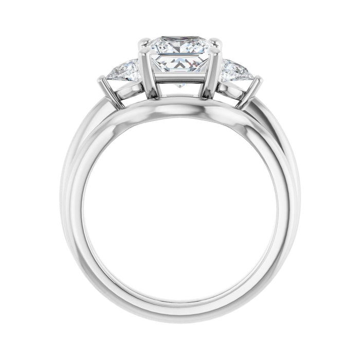14K White Gold 6 x 6 mm Square 1/4 CTW Lab-Grown Diamond Semi-Set Engagement Ring